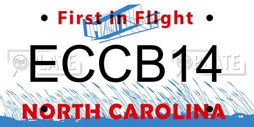 ECCB14 North Carolina License Plate
