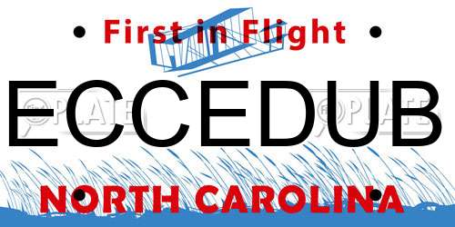 ECCEDUB North Carolina License Plate