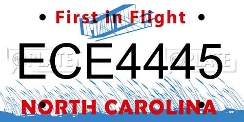 ECE4445 North Carolina License Plate