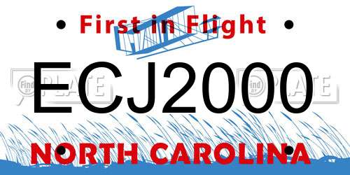 ECJ2000 North Carolina License Plate