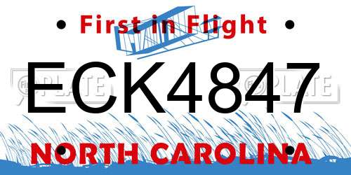 ECK4847 North Carolina License Plate