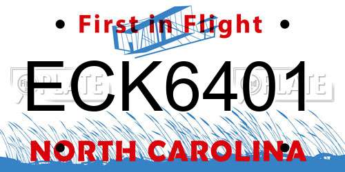 ECK6401 North Carolina License Plate
