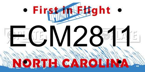 ECM2811 North Carolina License Plate