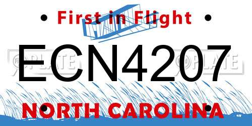 ECN4207 North Carolina License Plate