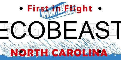 ECOBEAST North Carolina License Plate