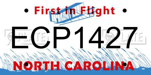 ECP1427 North Carolina License Plate