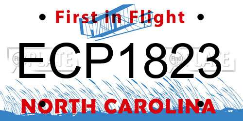 ECP1823 North Carolina License Plate