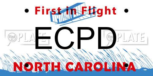 ECPD North Carolina License Plate
