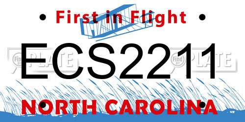 ECS2211 North Carolina License Plate