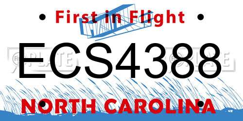 ECS4388 North Carolina License Plate