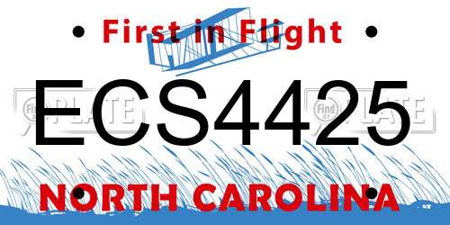 ECS4425 North Carolina License Plate