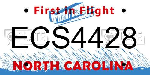 ECS4428 North Carolina License Plate