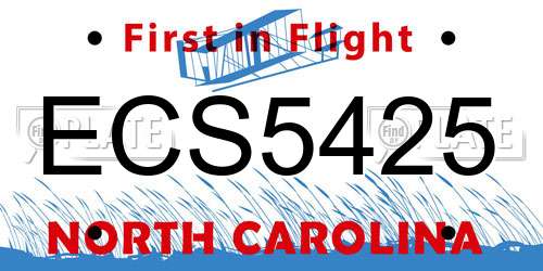 ECS5425 North Carolina License Plate