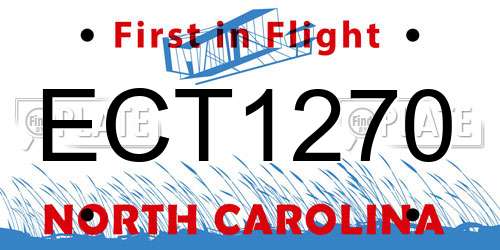 ECT1270 North Carolina License Plate
