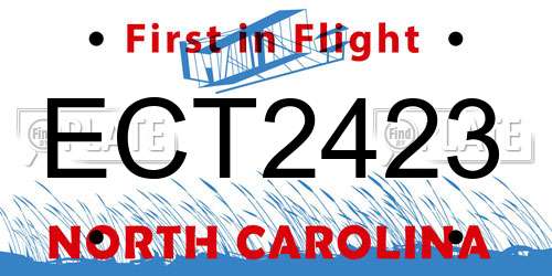 ECT2423 North Carolina License Plate
