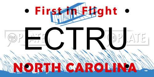 ECTRU North Carolina License Plate