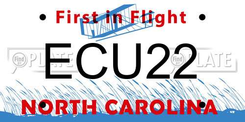 ECU22 North Carolina License Plate