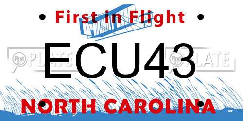 ECU43 North Carolina License Plate