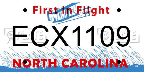 ECX1109 North Carolina License Plate