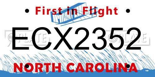 ECX2352 North Carolina License Plate