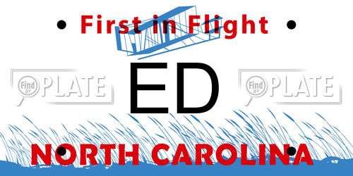 ED North Carolina License Plate