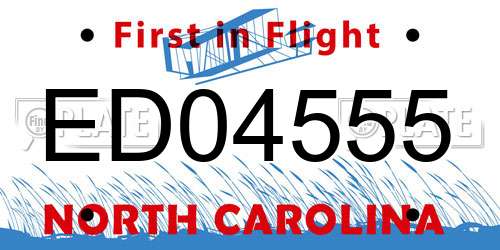 ED04555 North Carolina License Plate