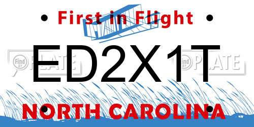 ED2X1T North Carolina License Plate