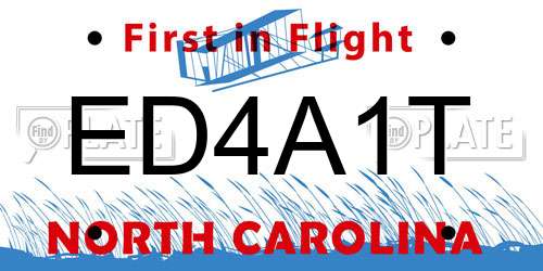 ED4A1T North Carolina License Plate