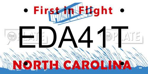 EDA41T North Carolina License Plate
