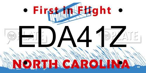 EDA41Z North Carolina License Plate