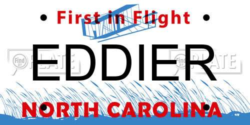 EDDIER North Carolina License Plate