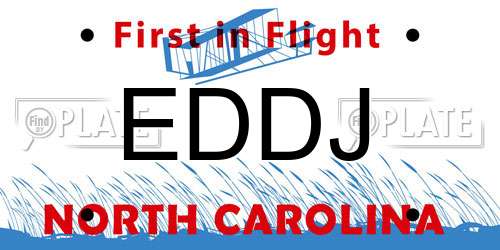 EDDJ North Carolina License Plate