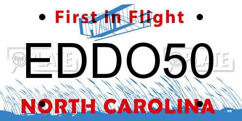 EDDO50 North Carolina License Plate