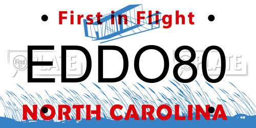 EDDO80 North Carolina License Plate
