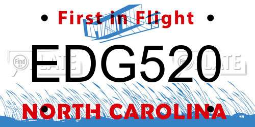 EDG520 North Carolina License Plate