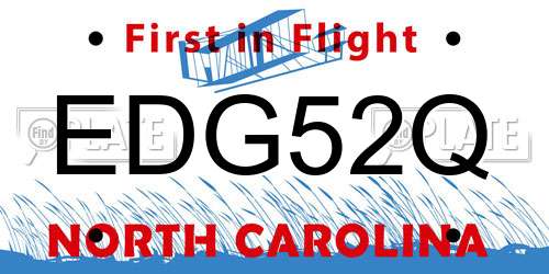 EDG52Q North Carolina License Plate