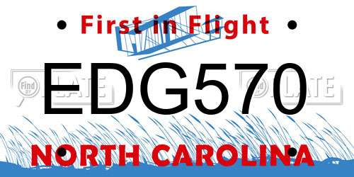 EDG570 North Carolina License Plate