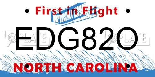 EDG82O North Carolina License Plate