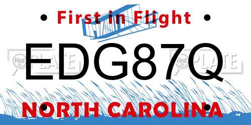 EDG87Q North Carolina License Plate