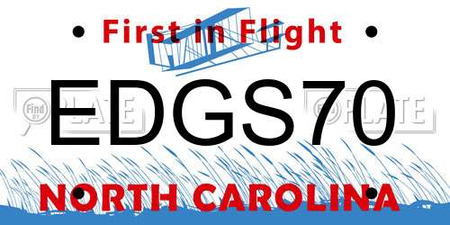 EDGS70 North Carolina License Plate