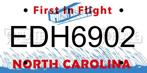EDH6902 North Carolina License Plate