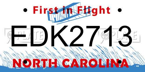 EDK2713 North Carolina License Plate