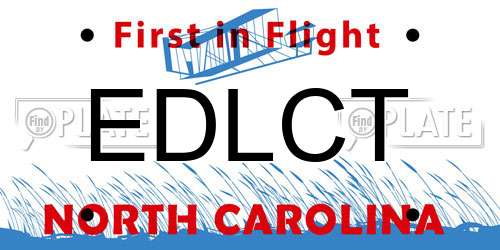 EDLCT North Carolina License Plate
