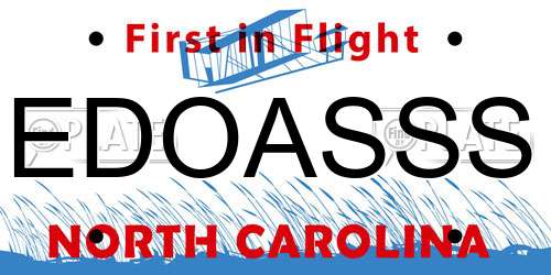 EDOASSS North Carolina License Plate