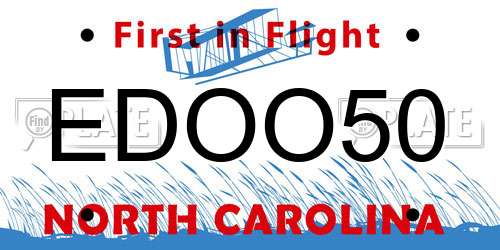 EDOO50 North Carolina License Plate