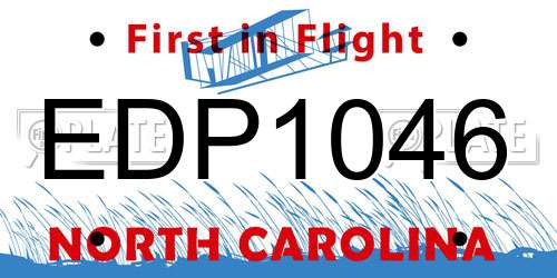 EDP1046 North Carolina License Plate