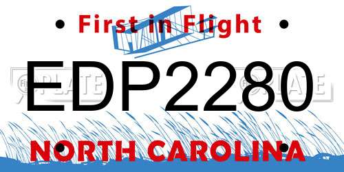 EDP2280 North Carolina License Plate