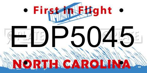 EDP5045 North Carolina License Plate