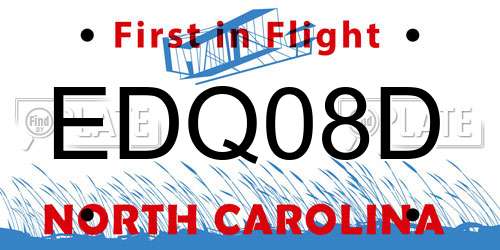 EDQ08D North Carolina License Plate