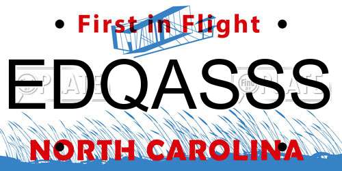 EDQASSS North Carolina License Plate
